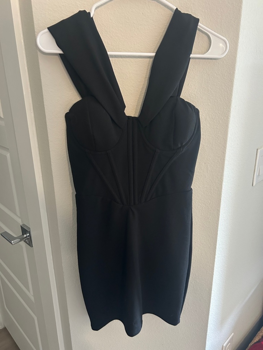Windsor Black Bustier Strap Mini Dress